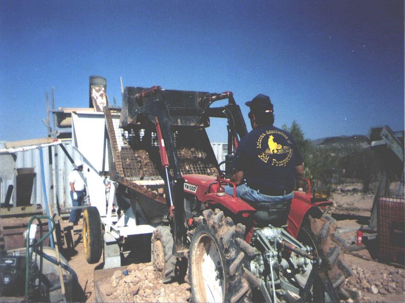 The commercial operation at Morristown and Wickenburg allows us to process greater amounts of material than we could with just picks and shovels! It's alot easier on our backs too.